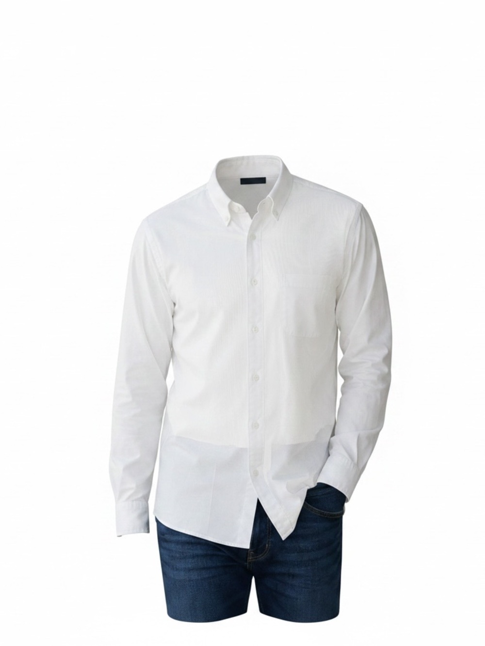 Brooks Brothers White Long-Sleeve Button-Down Dress Shirt